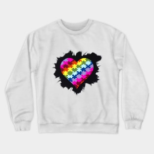 Puzzle Piece Heart Crewneck Sweatshirt